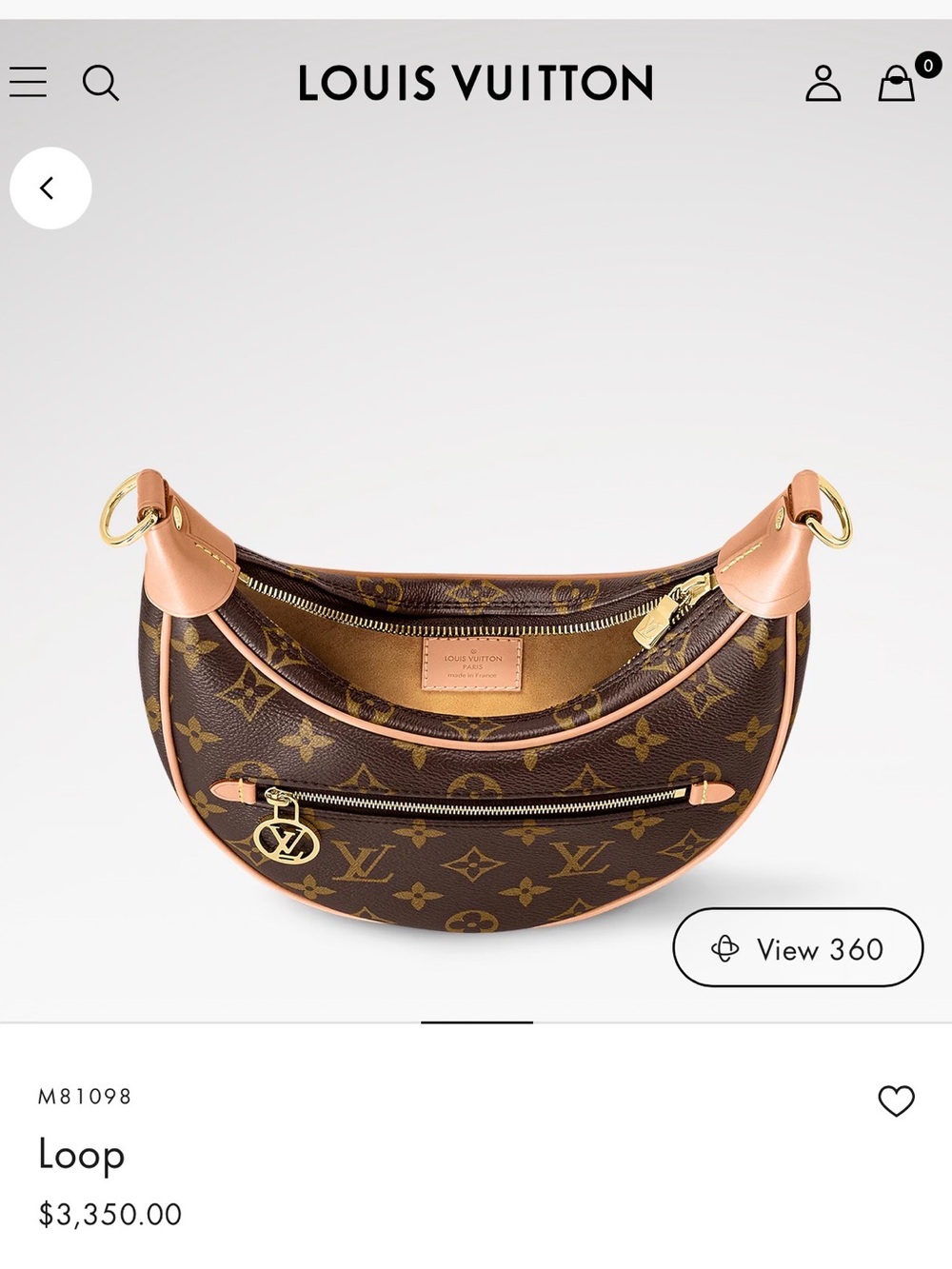 Louis Vuitton Brown Monogram Shoulder Bag with Pink Trim
